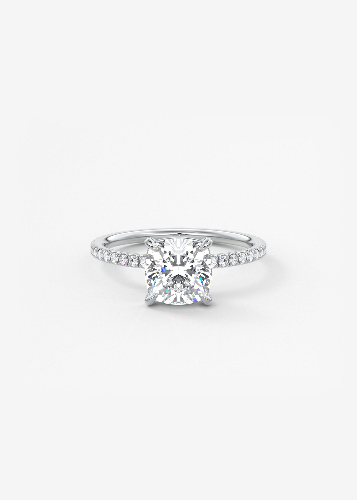 Cushion Pave Lab Grown Diamond Engagement Ring