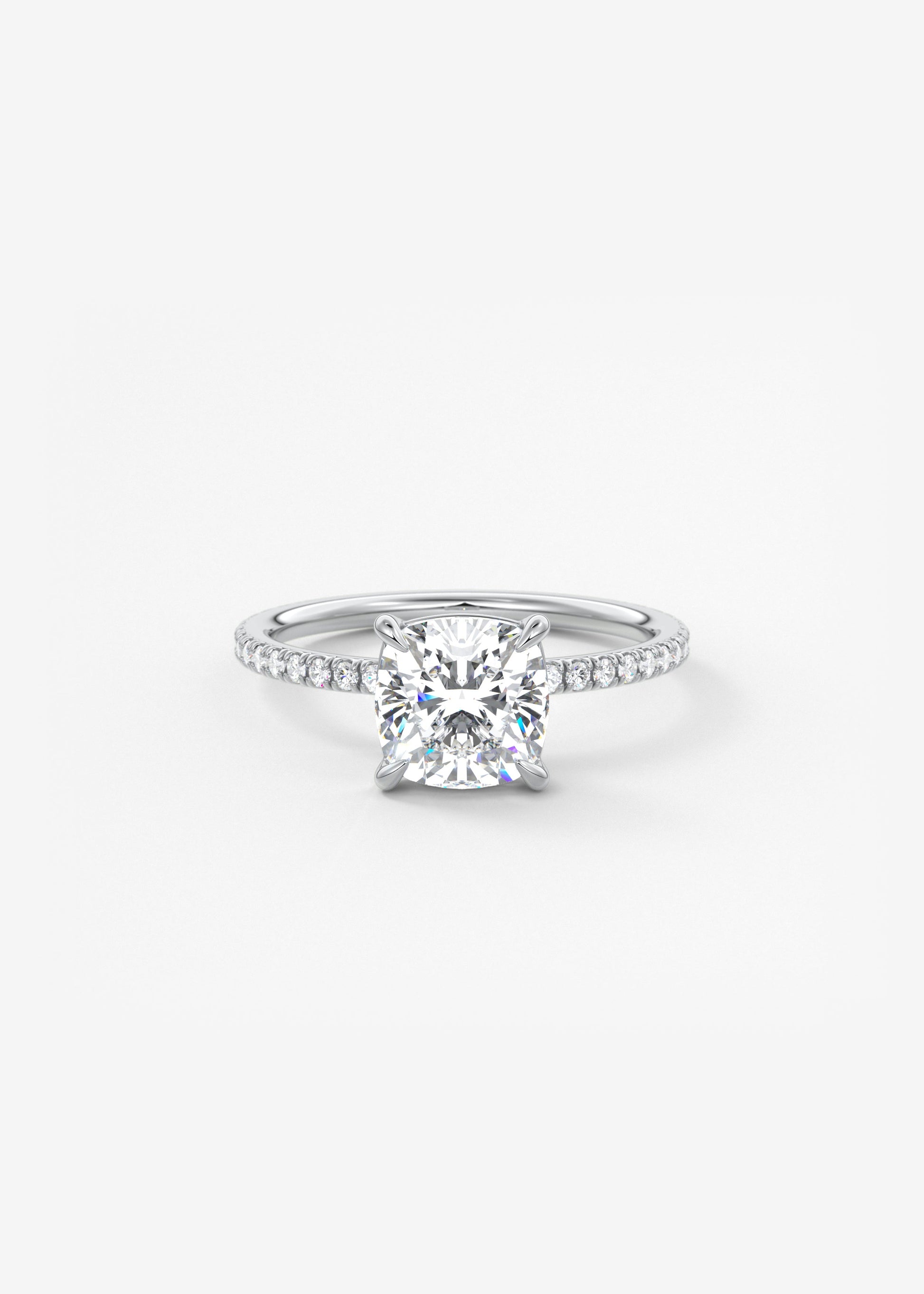 Cushion Pave Lab Grown Diamond Engagement Ring