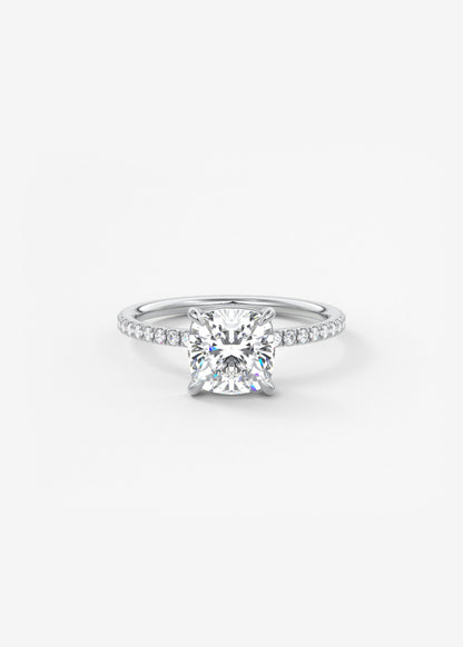 Cushion Pave Lab Grown Diamond Engagement Ring