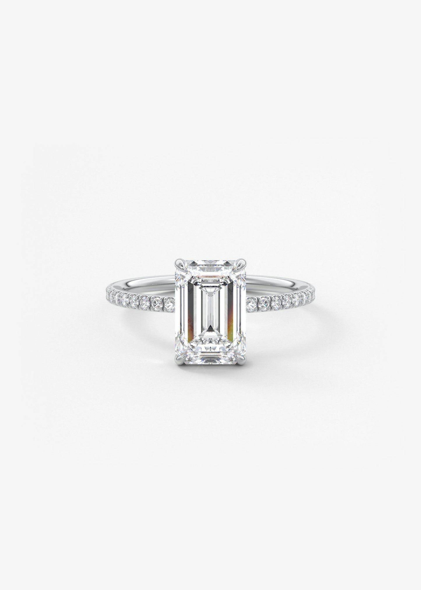 Emerald Pave Lab Grown Diamond Engagement Ring