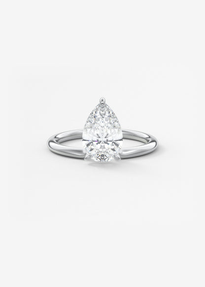 Pear Solitaire Lab Grown Diamond Engagement Ring