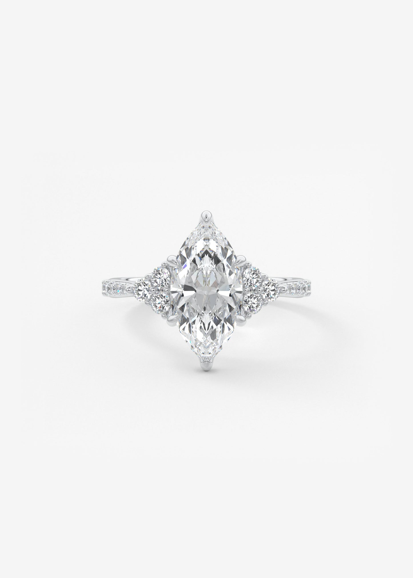 Marquise Cluster Lab Grown Diamond Engagement Ring