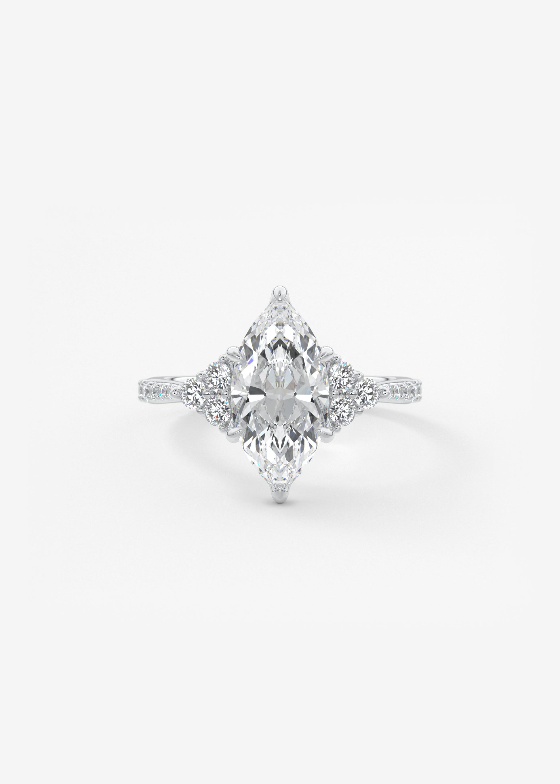Marquise Cluster Lab Grown Diamond Engagement Ring