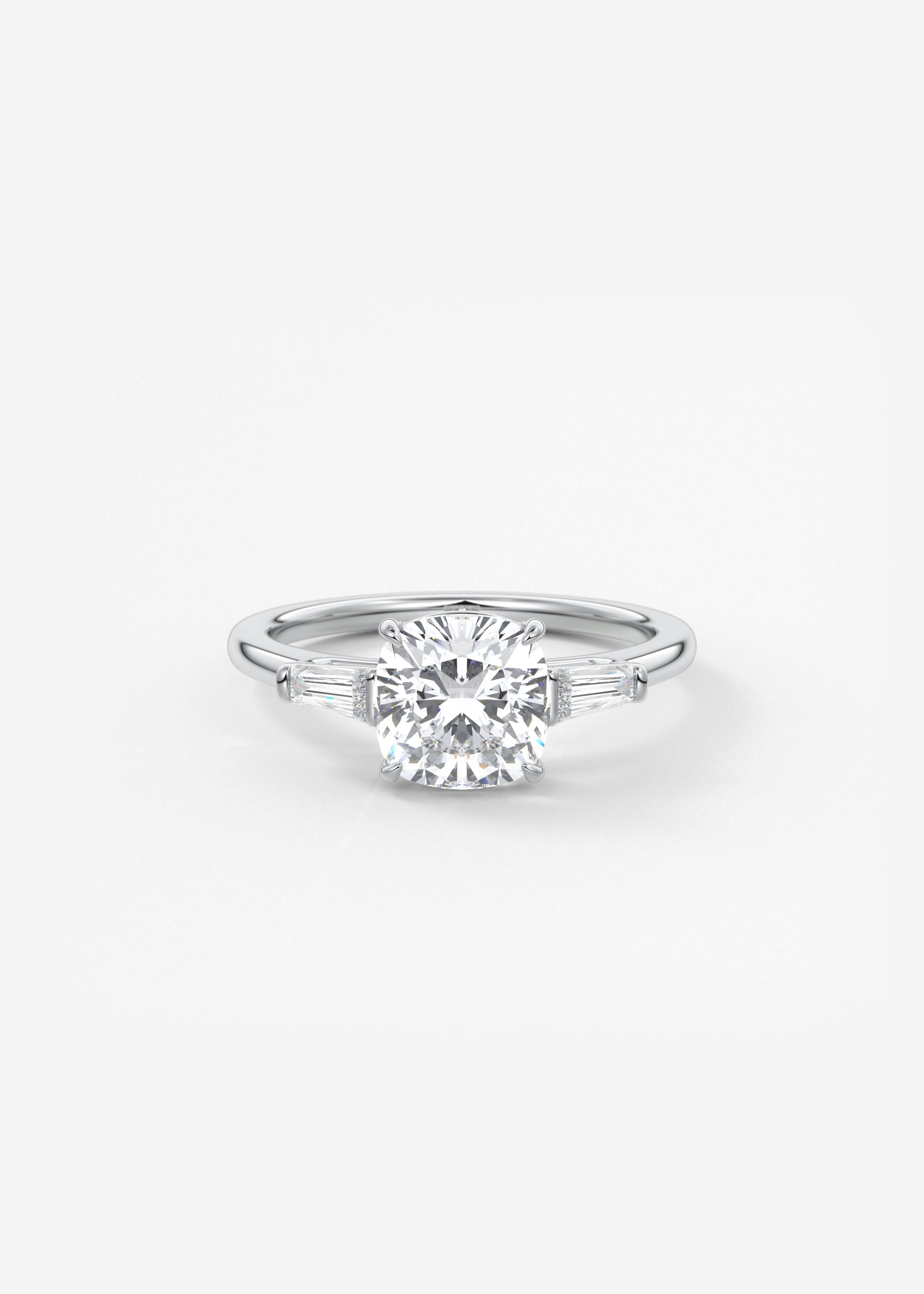 Cushion Three Stone Lab Grown Diamond Engagement Ring