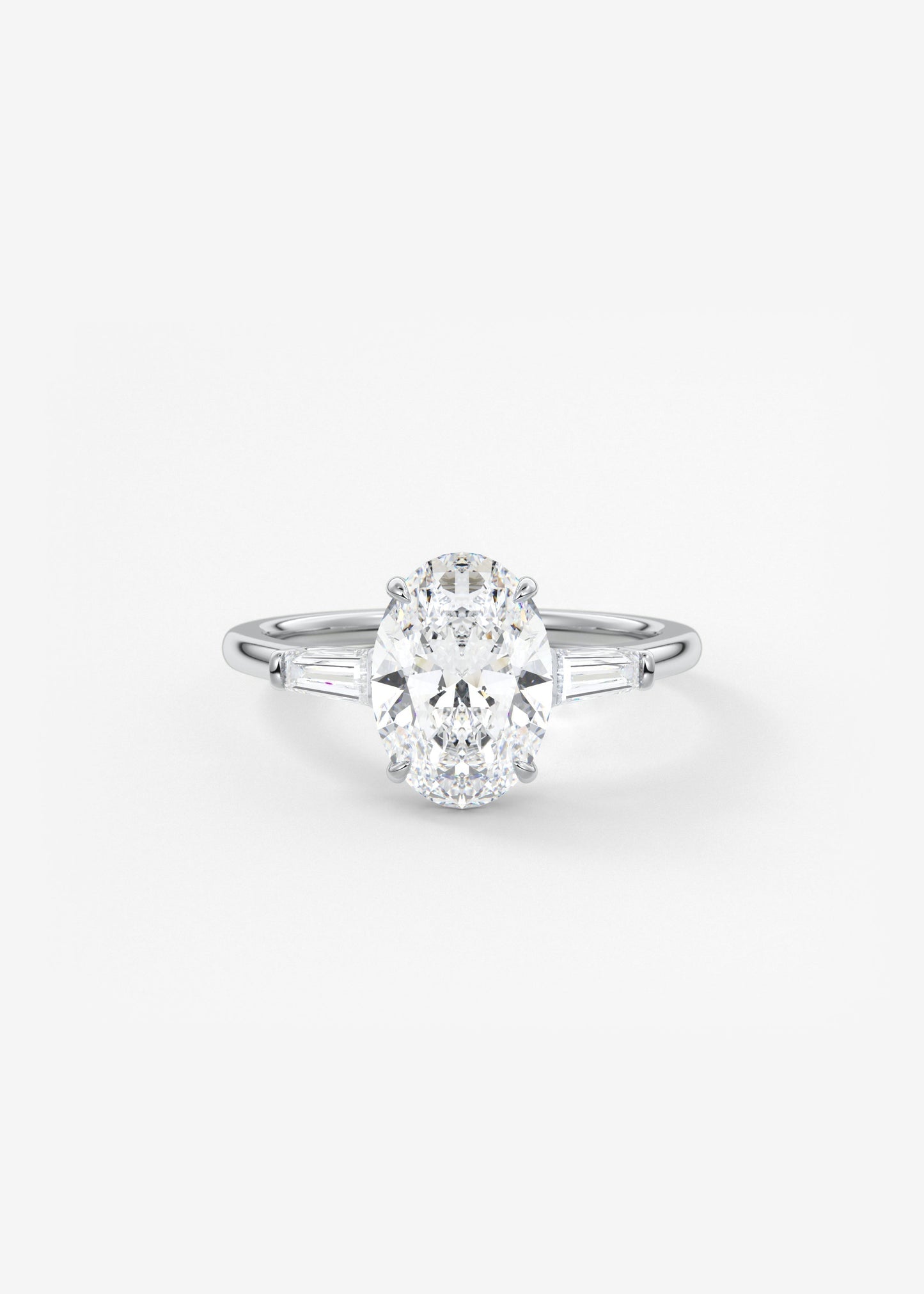 Oval Three Stone Lab Grown Diamond Engagement Ring
