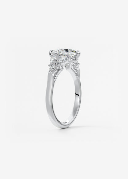 Princess Cluster Lab Grown Diamond Engagement Ring