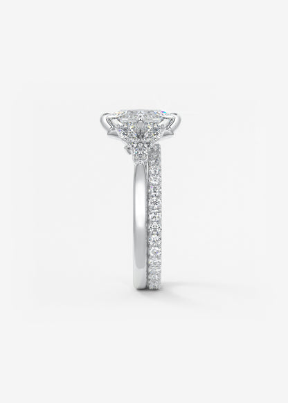 Princess Cluster Lab Grown Diamond Engagement Ring
