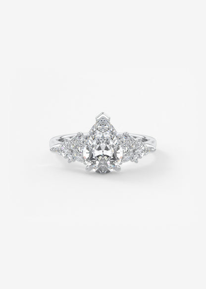 Pear Cluster Lab Grown Diamond Engagement Ring