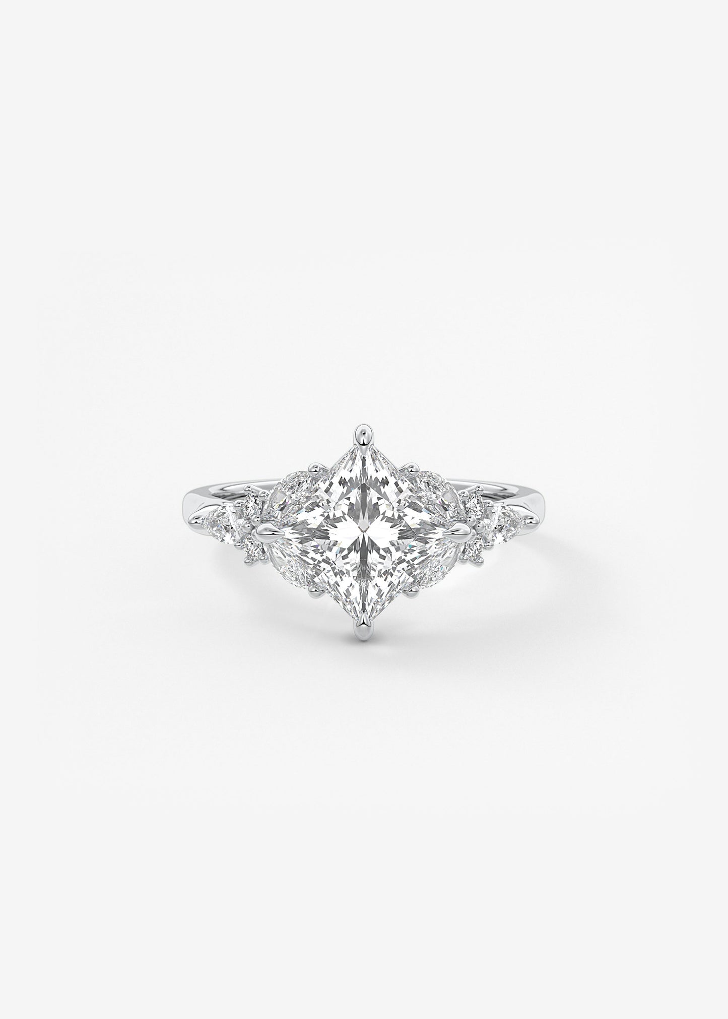 Princess Cluster Lab Grown Diamond Engagement Ring