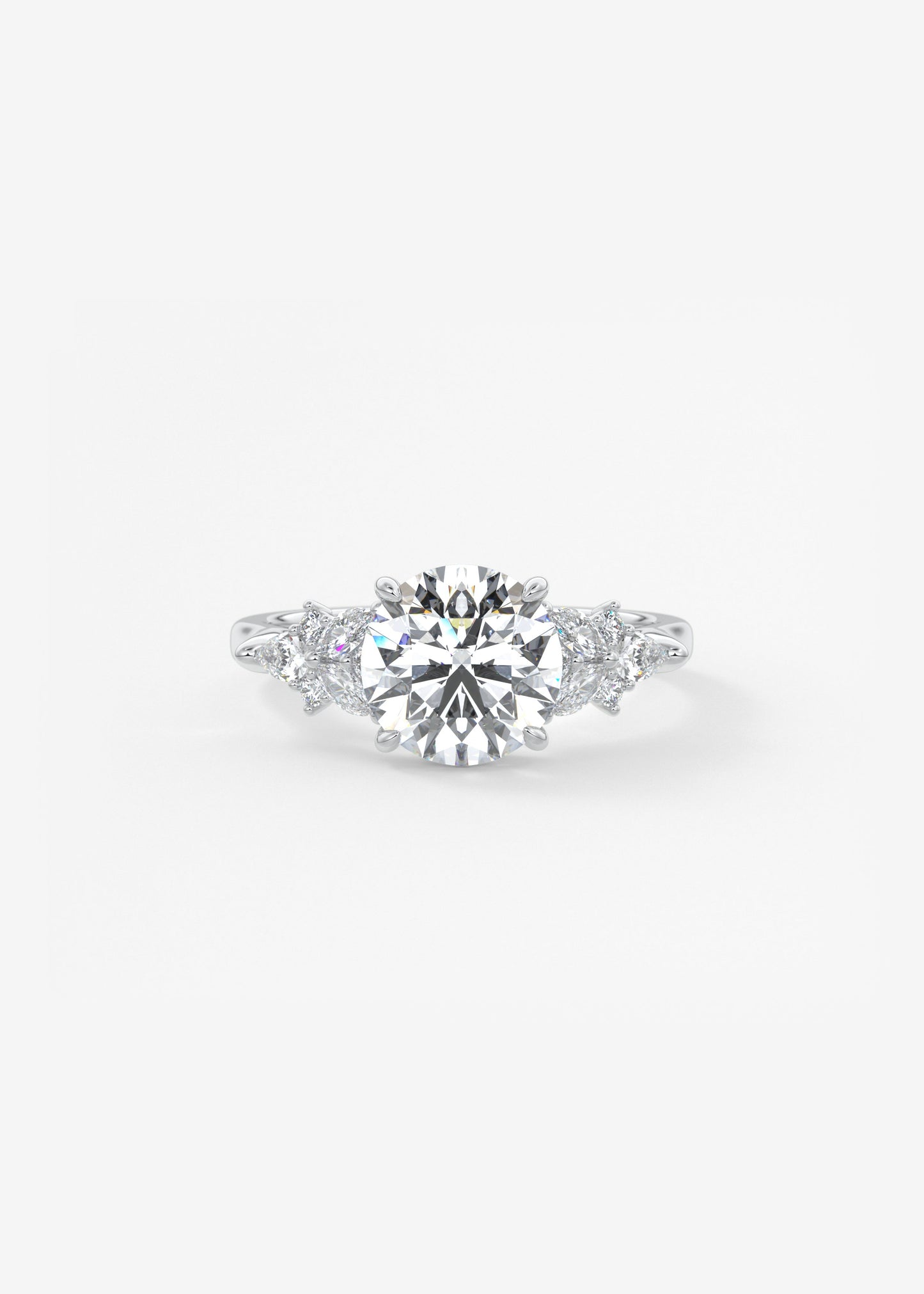 Round Cluster Lab Grown Diamond Engagement Ring