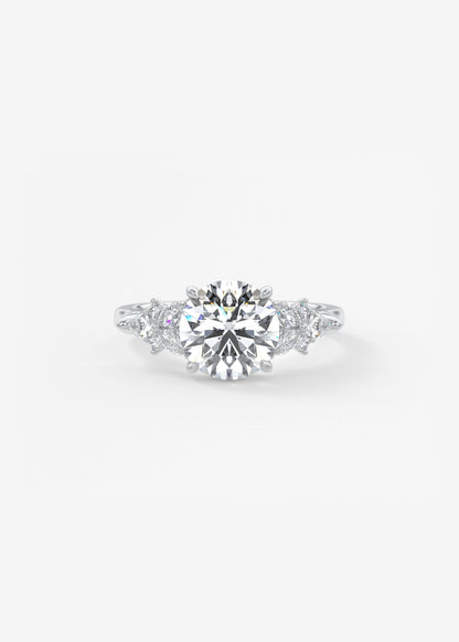 Round Cluster Lab Grown Diamond Engagement Ring