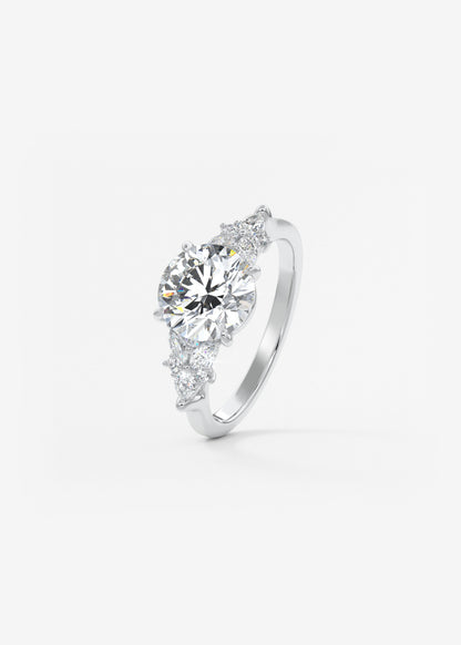 Round Cluster Lab Grown Diamond Engagement Ring