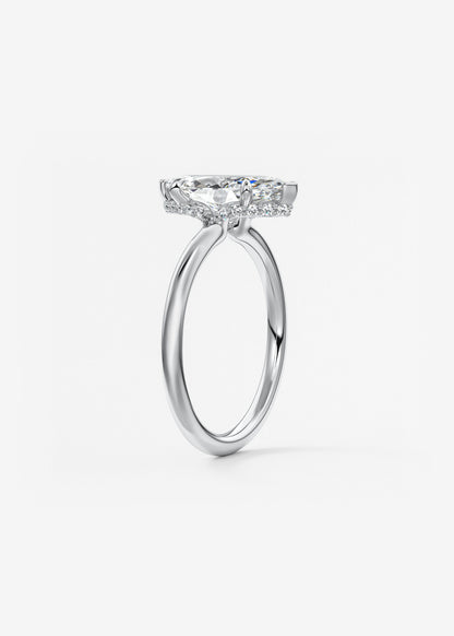 Marquise Hidden Halo Lab Grown Diamond Engagement Ring