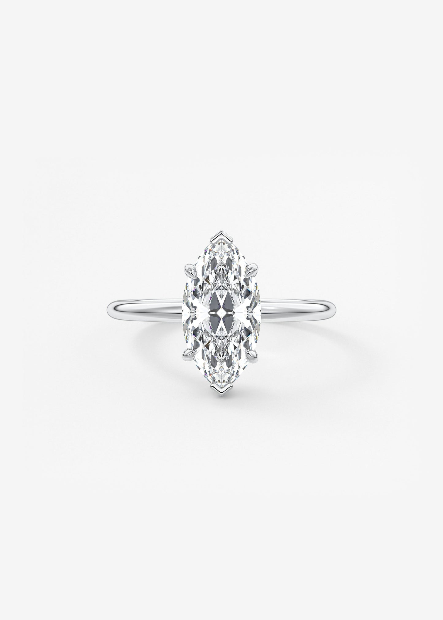 Marquise Hidden Halo Lab Grown Diamond Engagement Ring