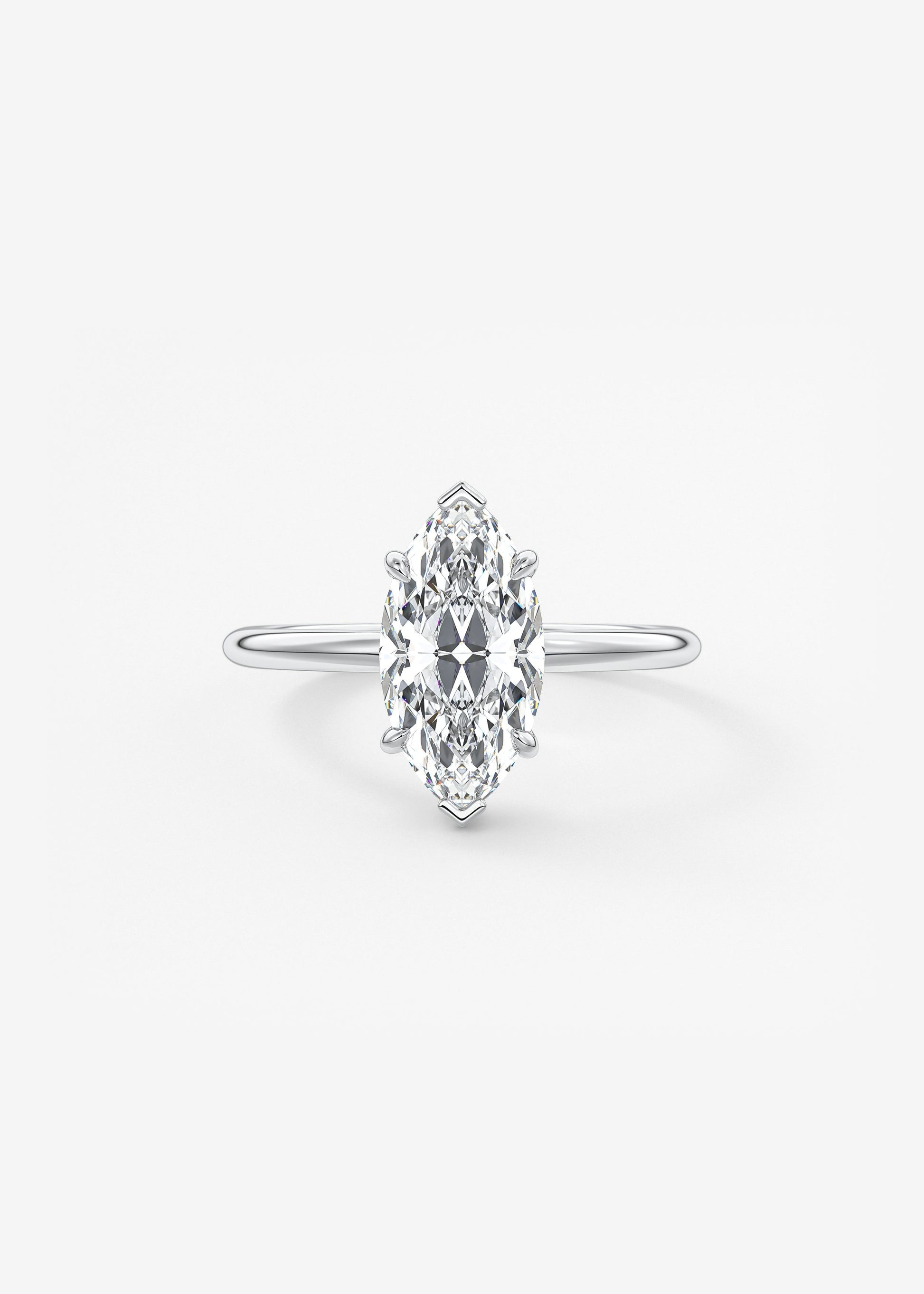 Marquise Hidden Halo Lab Grown Diamond Engagement Ring