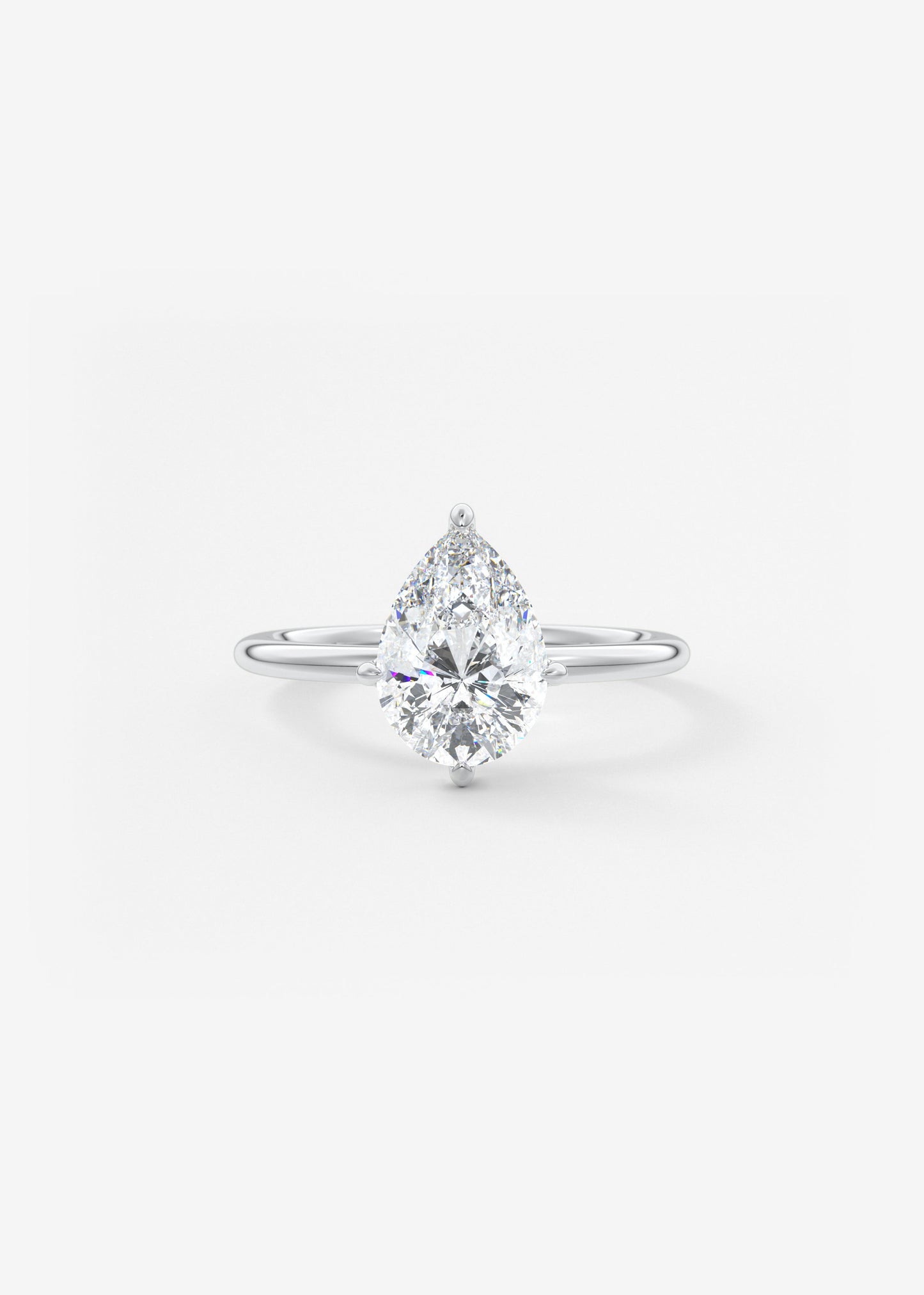 Pear Solitaire Lab Grown Diamond Engagement Ring