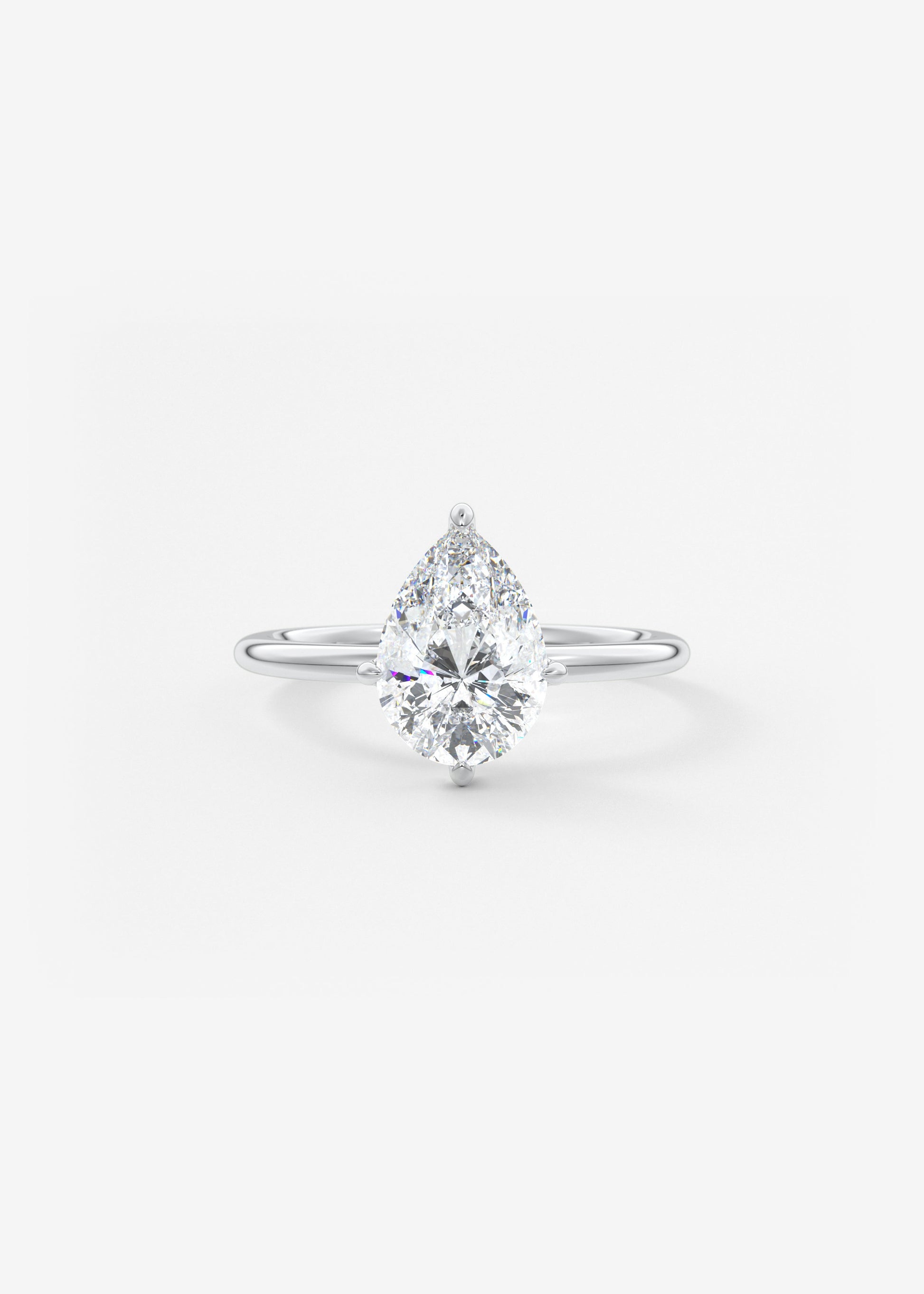 Pear Solitaire Lab Grown Diamond Engagement Ring