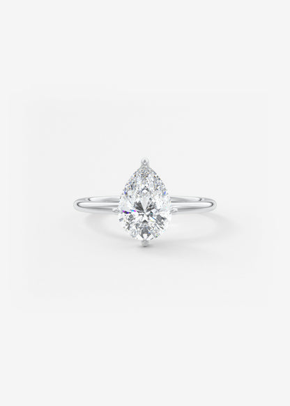 Pear Solitaire Lab Grown Diamond Engagement Ring