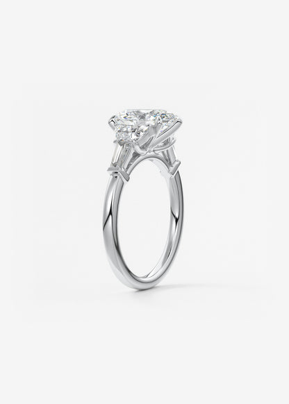 Oval Cluster Lab Grown Diamond Engagement Ring
