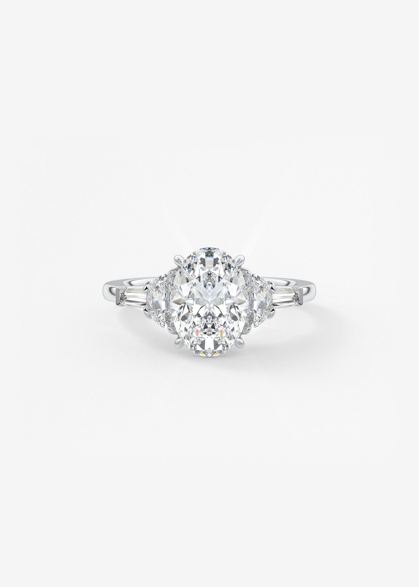 Oval Cluster Lab Grown Diamond Engagement Ring