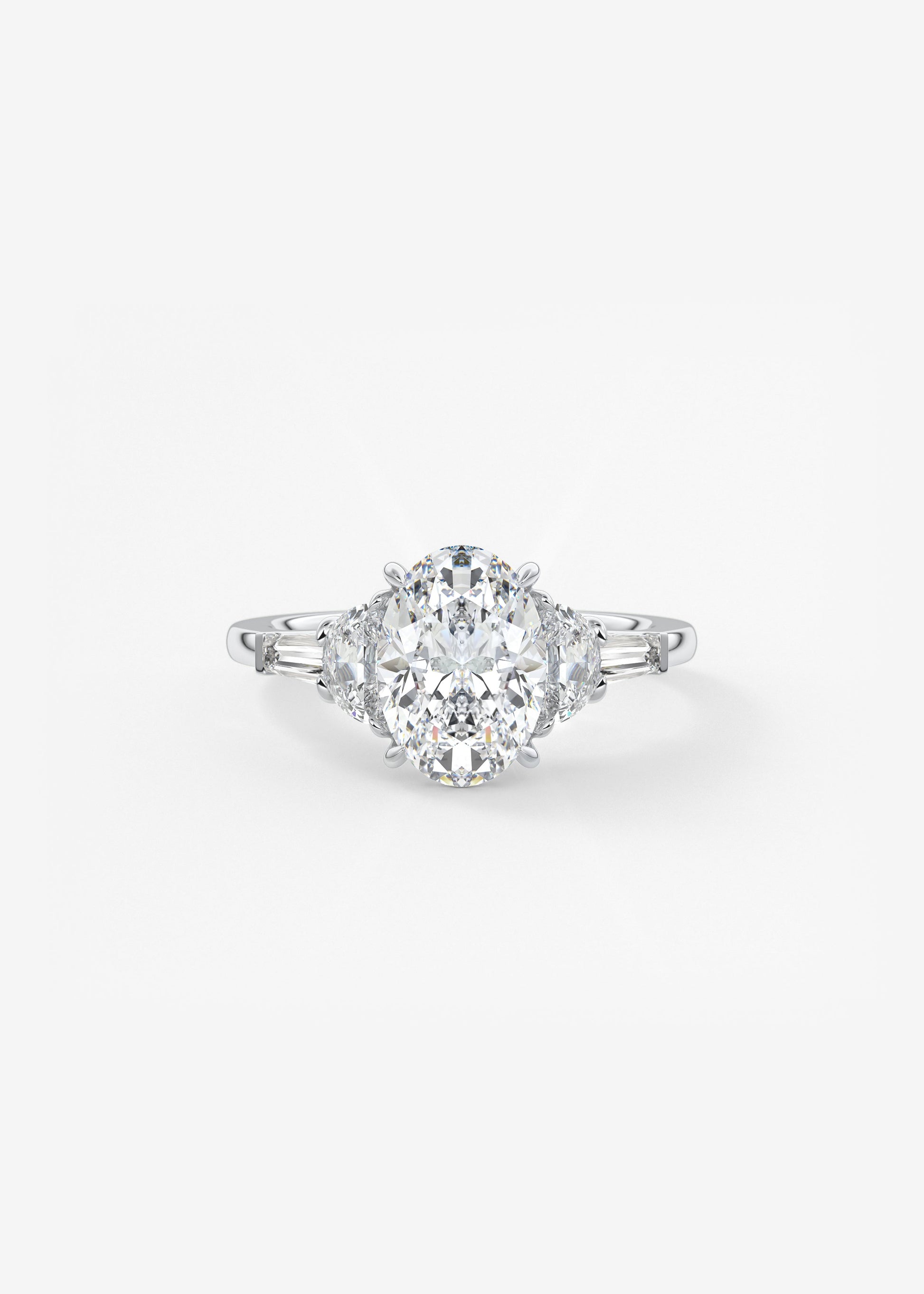 Oval Cluster Lab Grown Diamond Engagement Ring