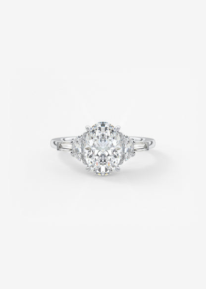 Oval Cluster Lab Grown Diamond Engagement Ring