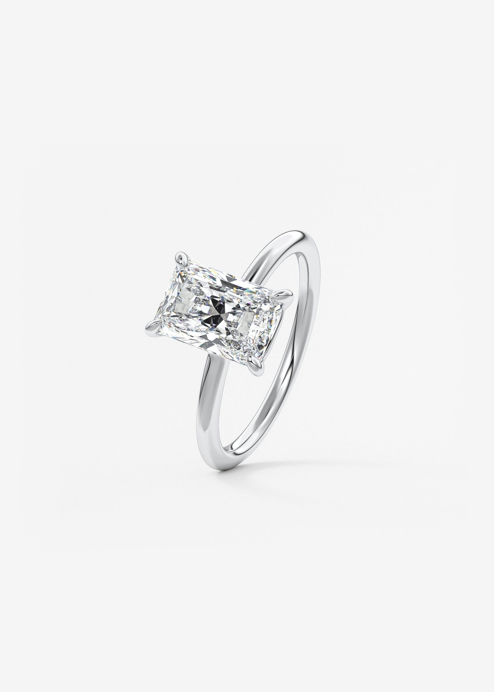 Radiant Hidden Halo Lab Grown Diamond Engagement Ring
