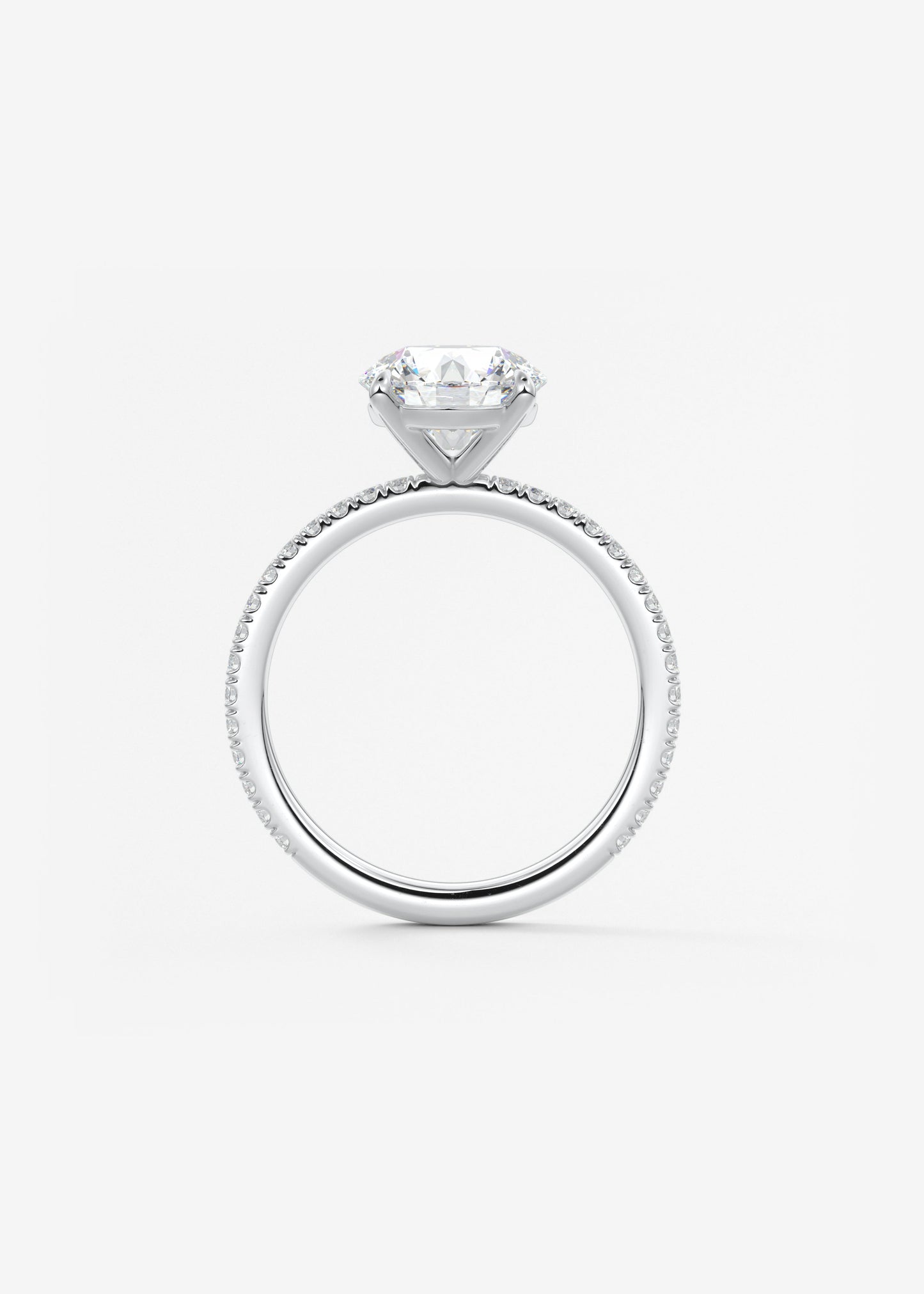 Round Pave Lab Grown Diamond Engagement Ring