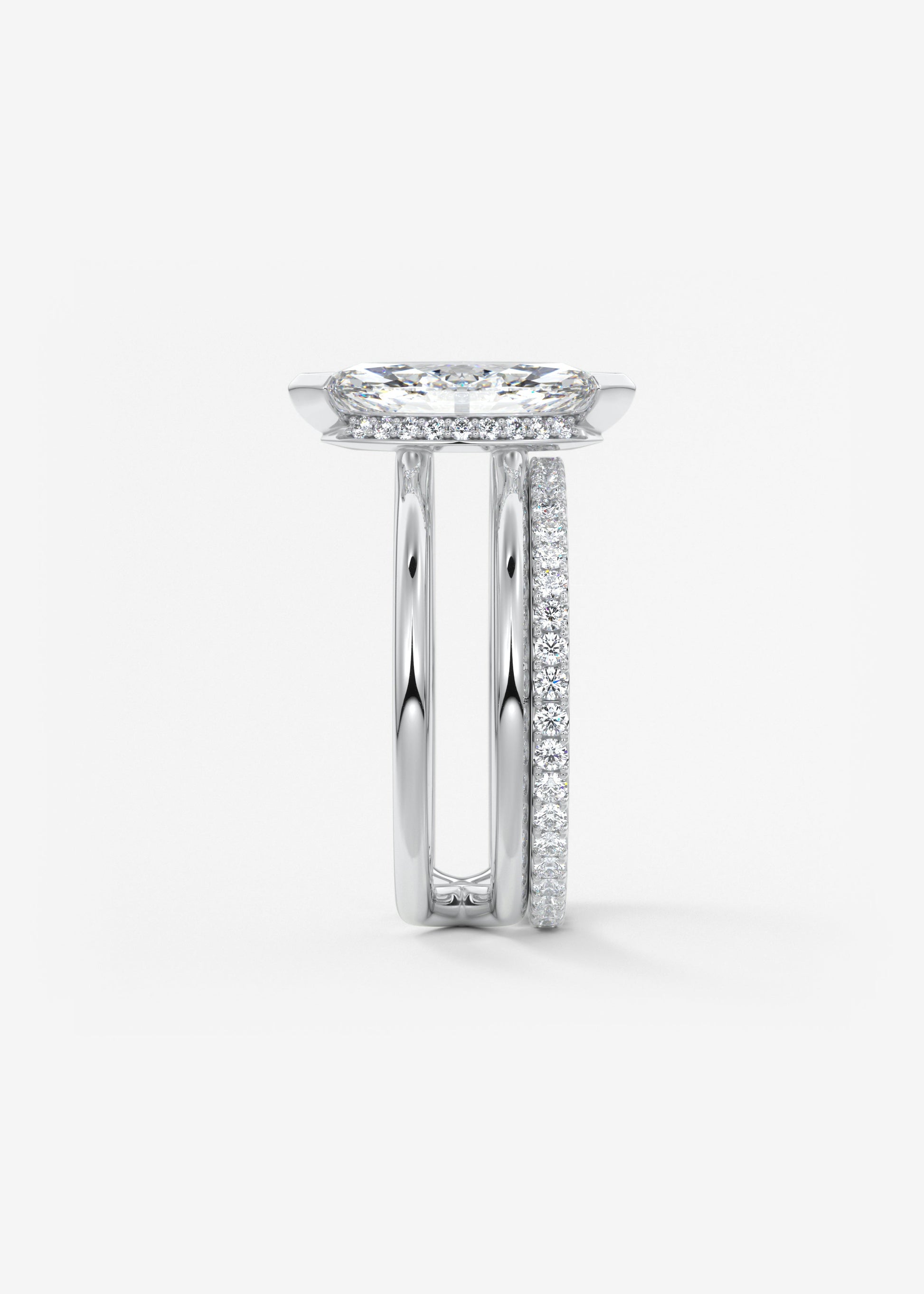 Marquise Cathedral Lab Grown Diamond Engagement Ring