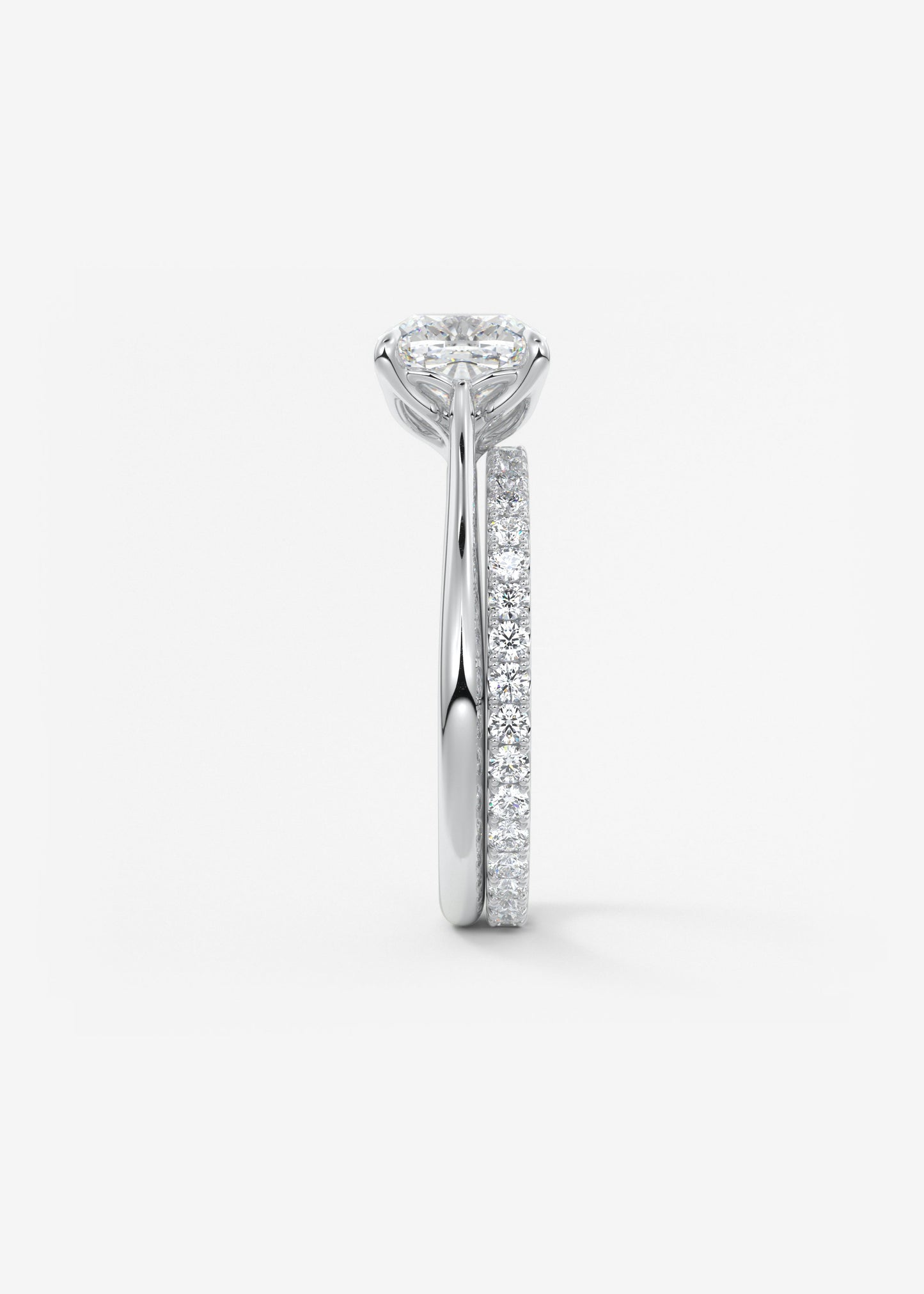 Cushion Cathedral Lab Grown Diamond Engagement Ring