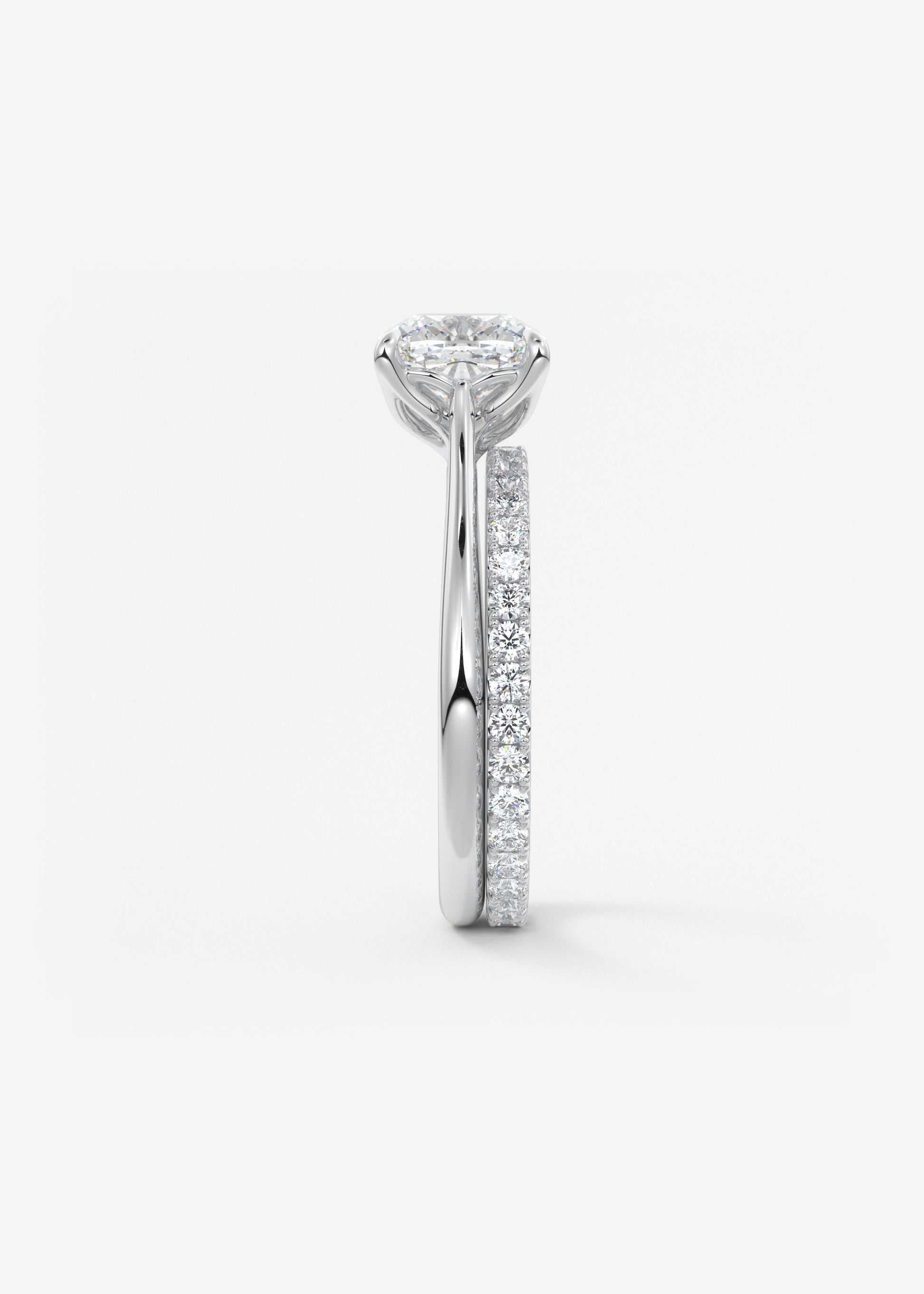 Cushion Cathedral Lab Grown Diamond Engagement Ring