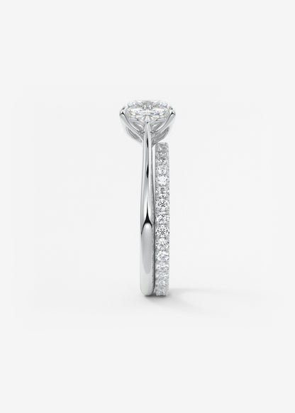 Cushion Cathedral Lab Grown Diamond Engagement Ring