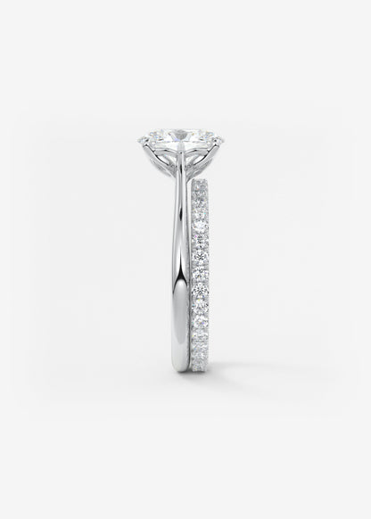 Oval Cathedral Lab Grown Diamond Engagement Ring