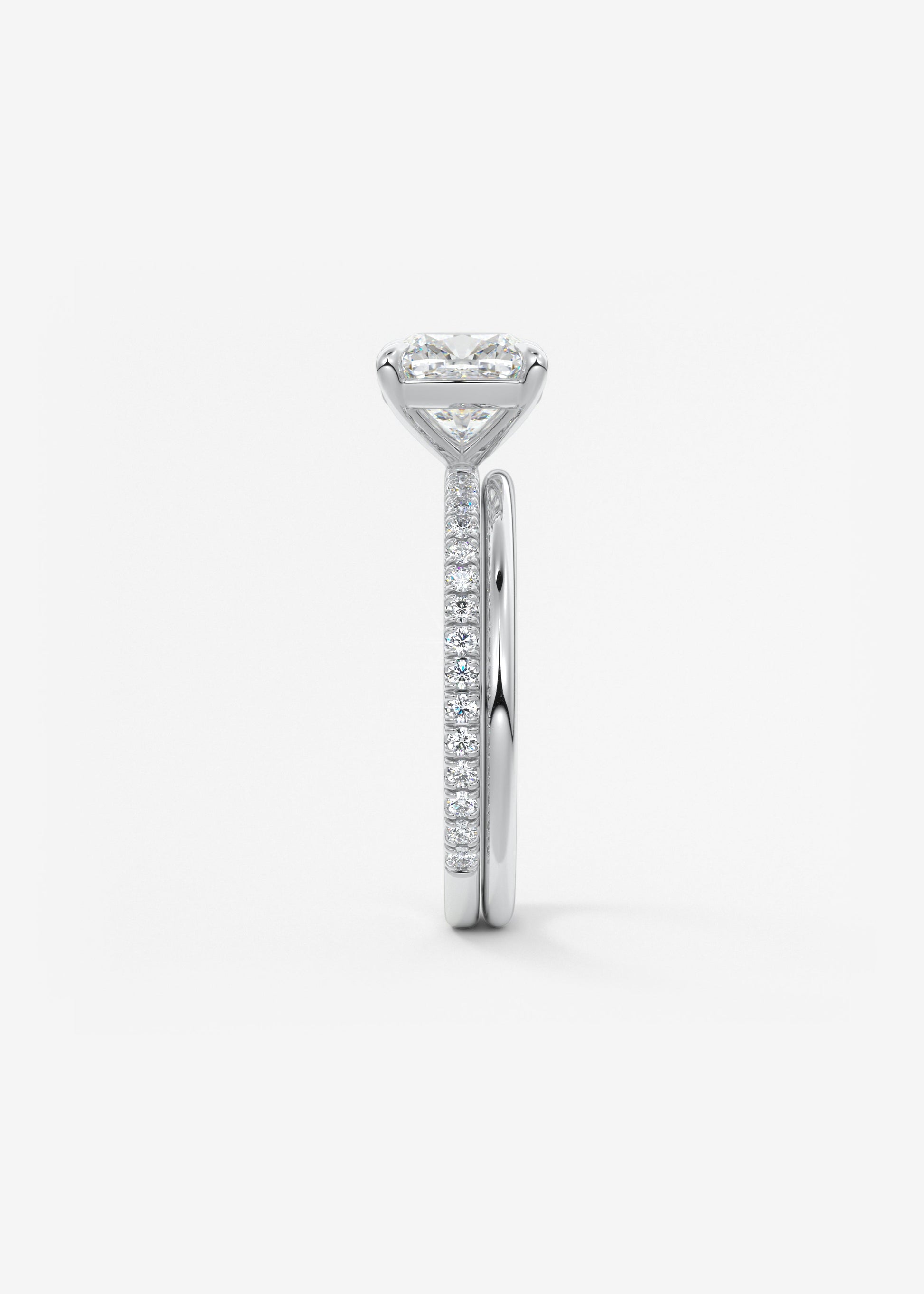 Cushion Pave Lab Grown Diamond Engagement Ring