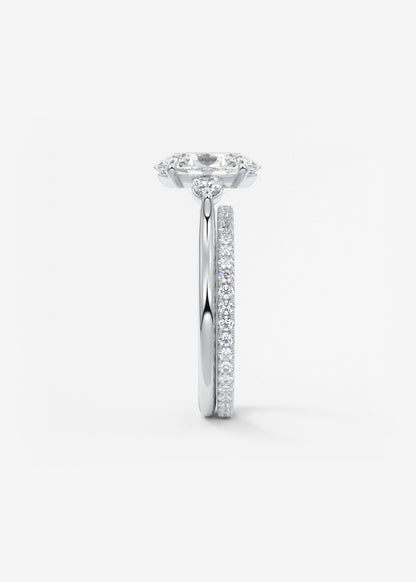 Oval Three Stone Lab Grown Diamond Engagement Ring