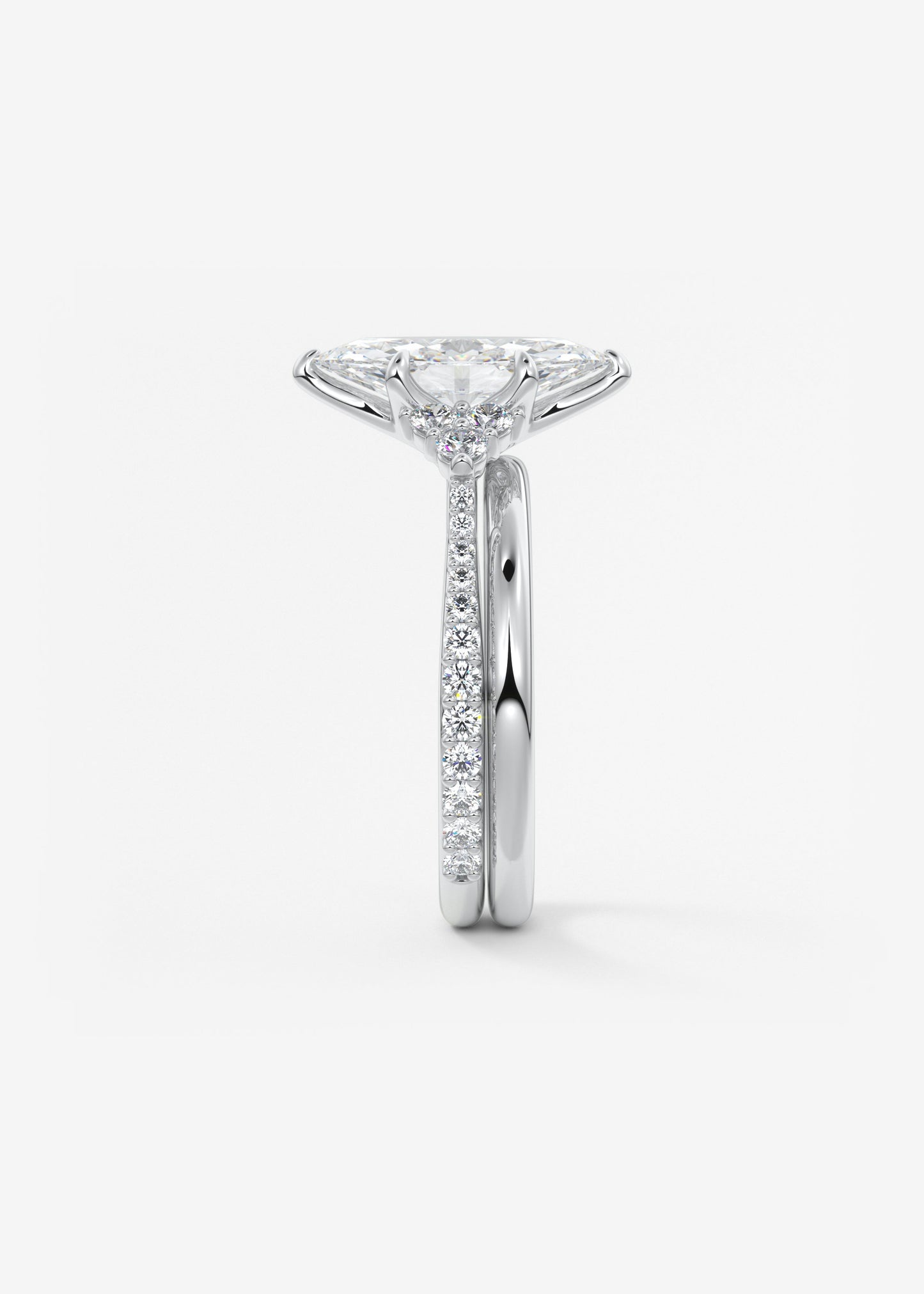 Marquise Cluster Lab Grown Diamond Engagement Ring