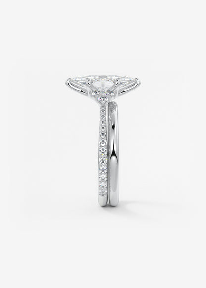 Marquise Cluster Lab Grown Diamond Engagement Ring