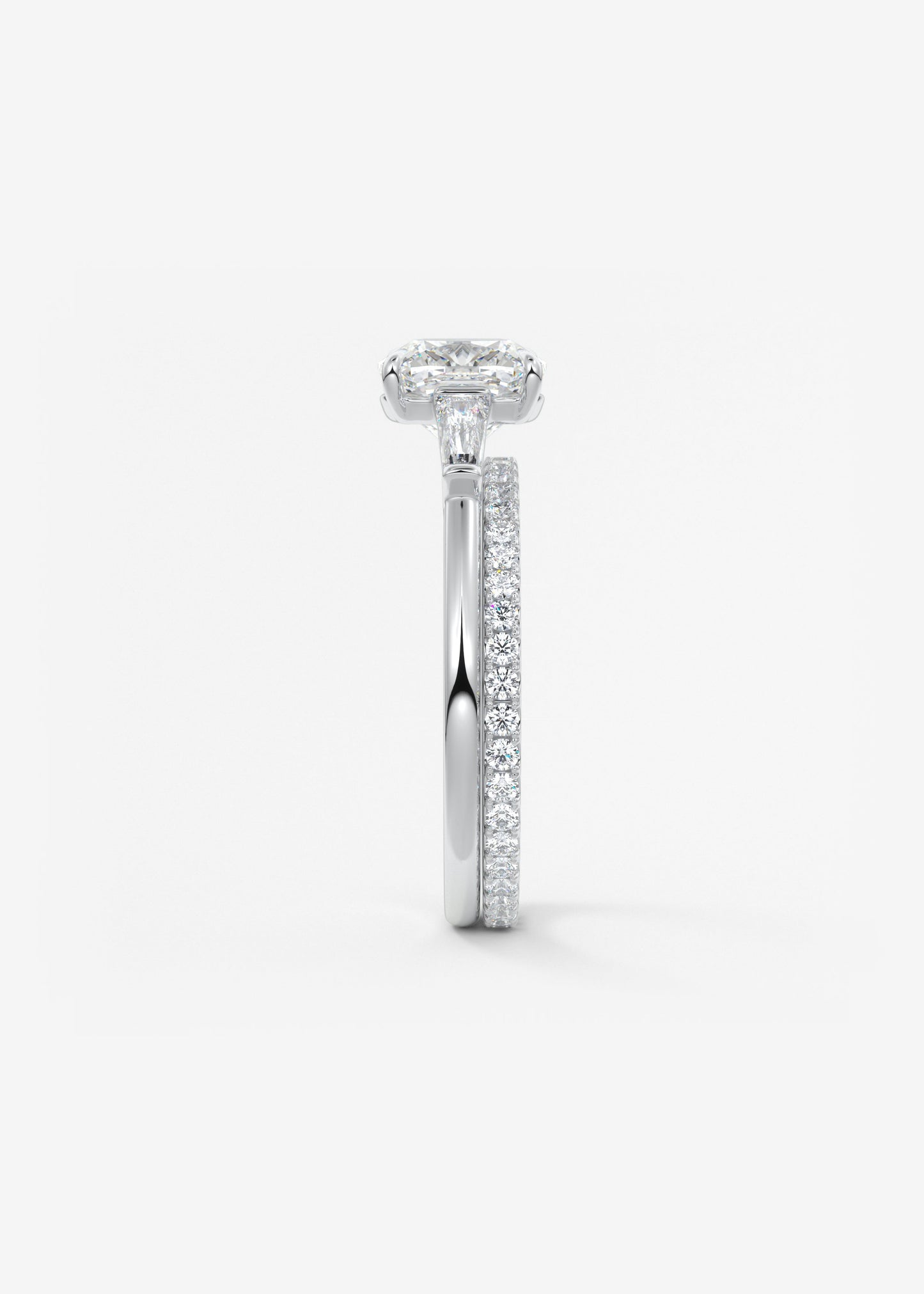 Cushion Three Stone Lab Grown Diamond Engagement Ring