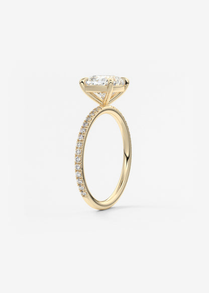 Cushion Pave Lab Grown Diamond Engagement Ring