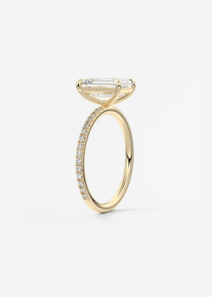 Emerald Pave Lab Grown Diamond Engagement Ring