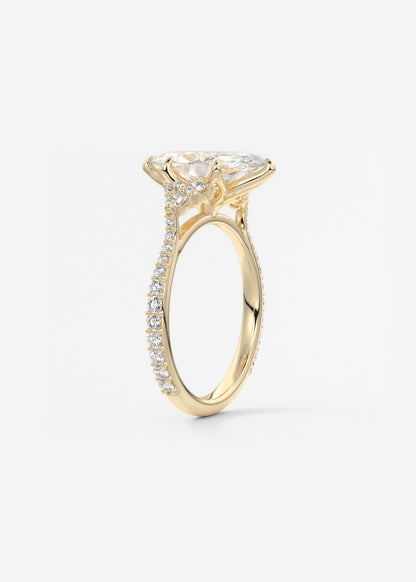 Marquise Cluster Lab Grown Diamond Engagement Ring
