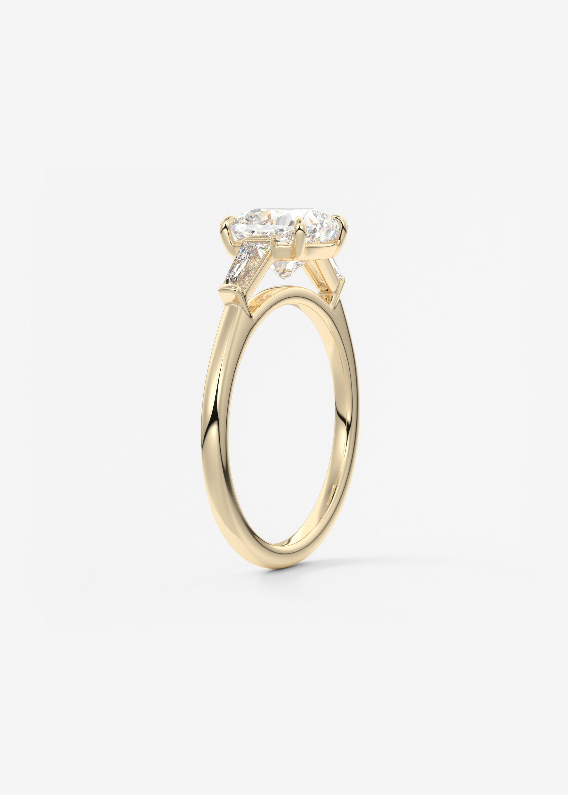 Cushion Three Stone Lab Grown Diamond Engagement Ring