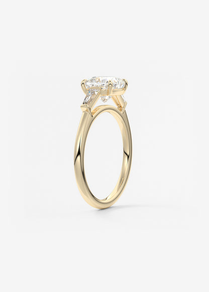 Cushion Three Stone Lab Grown Diamond Engagement Ring