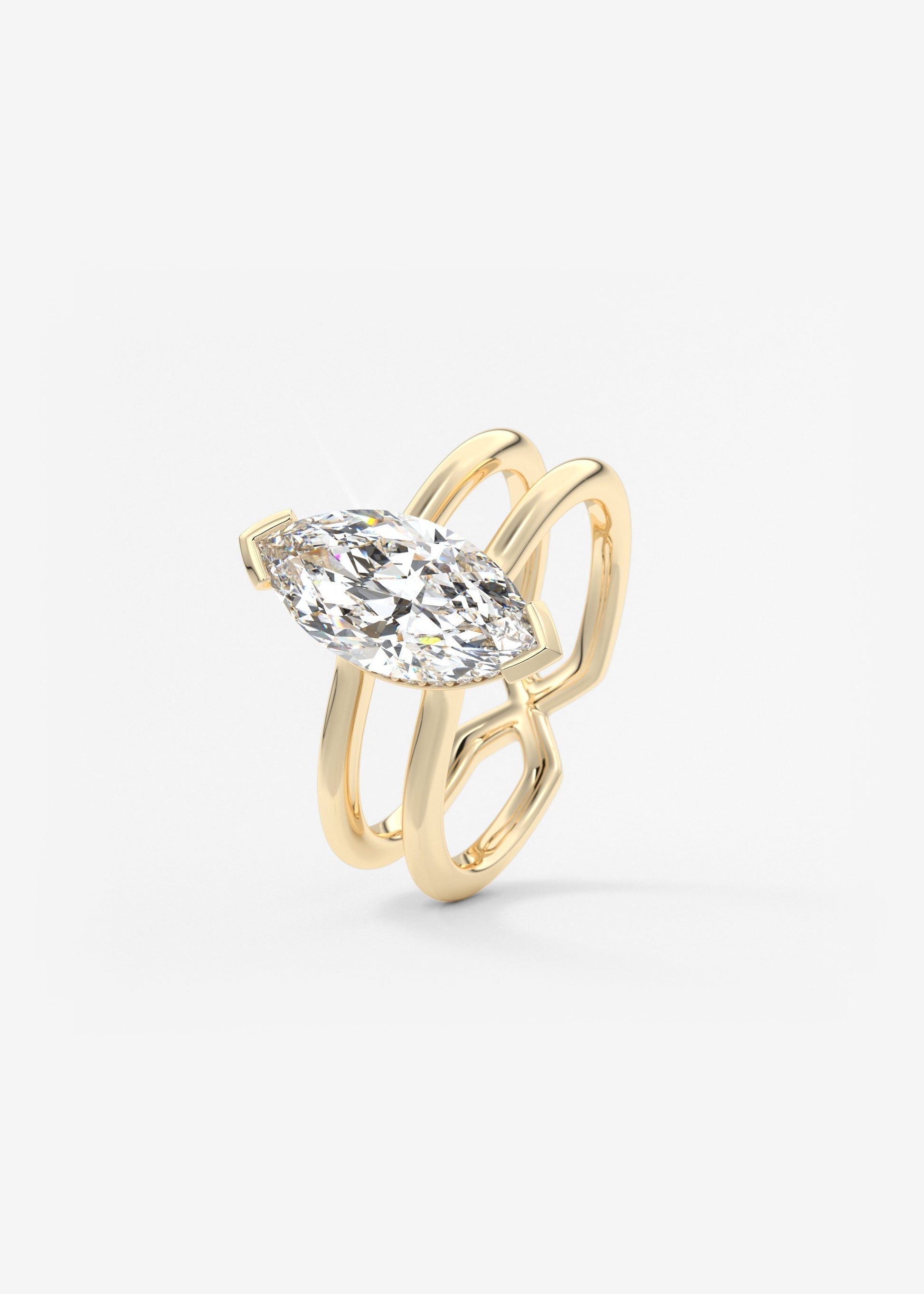Marquise Cathedral Lab Grown Diamond Engagement Ring