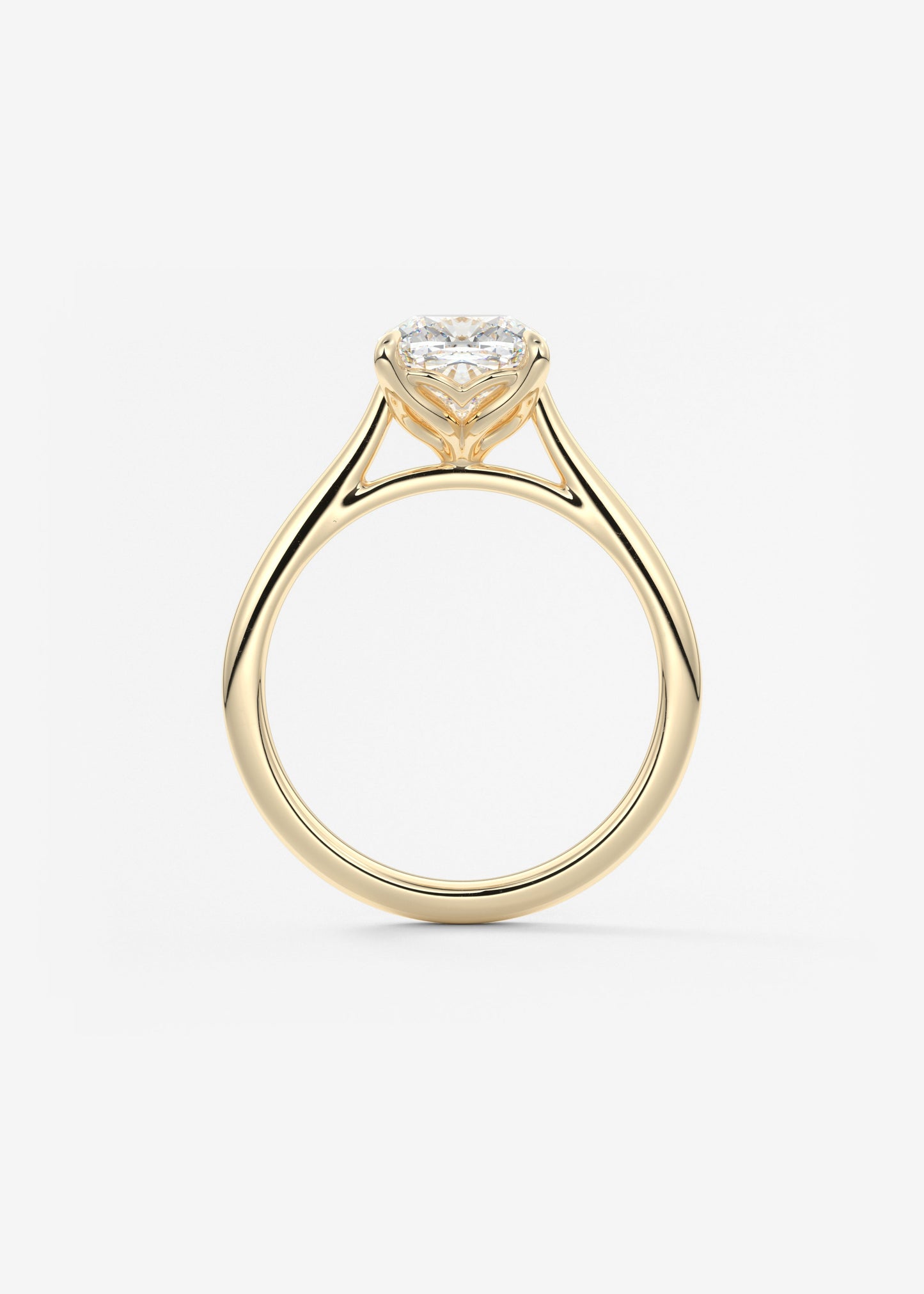 Cushion Cathedral Lab Grown Diamond Engagement Ring