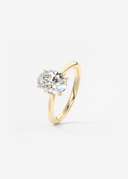 Oval Cathedral Lab Grown Diamond Engagement Ring