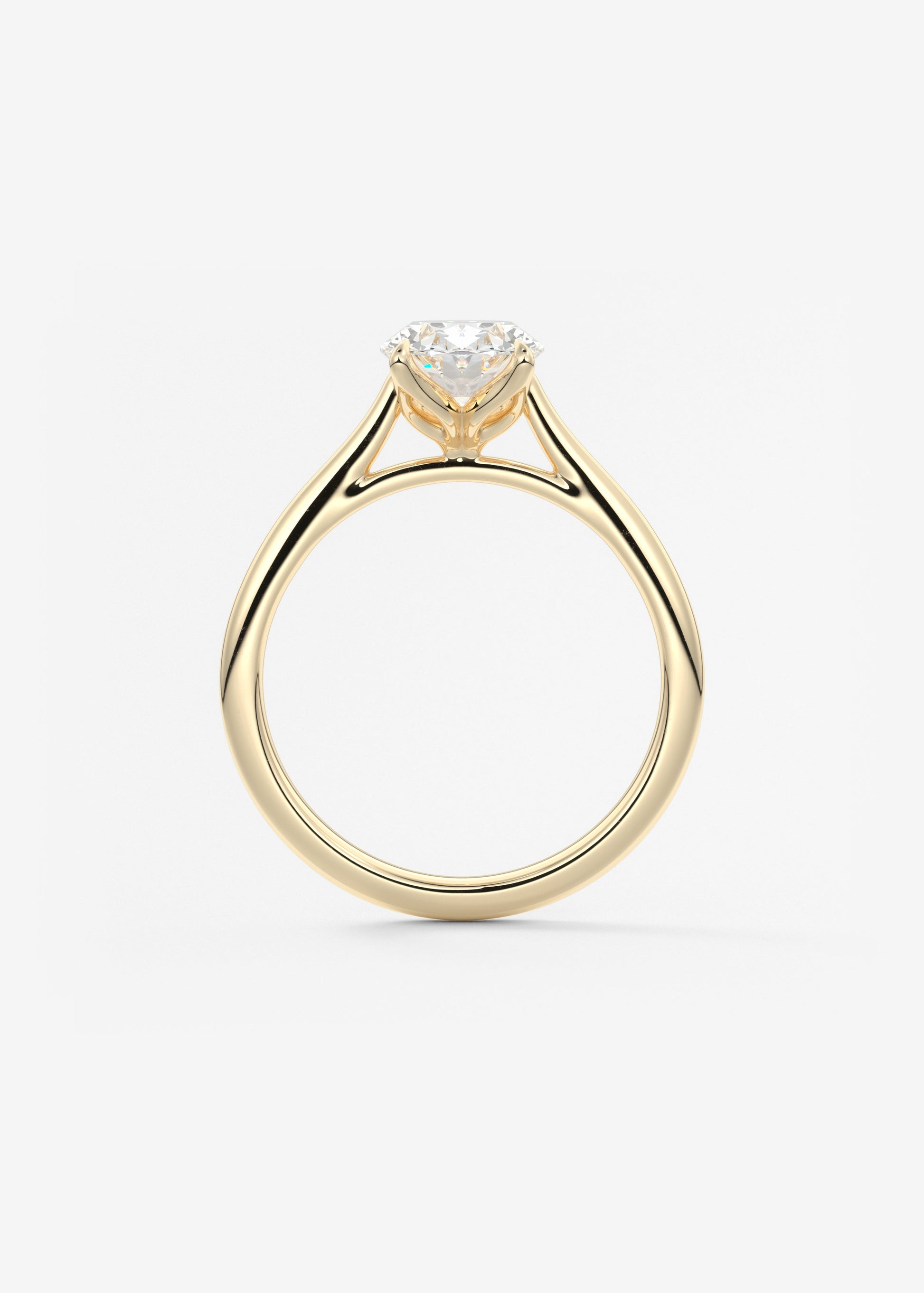 Oval Cathedral Lab Grown Diamond Engagement Ring