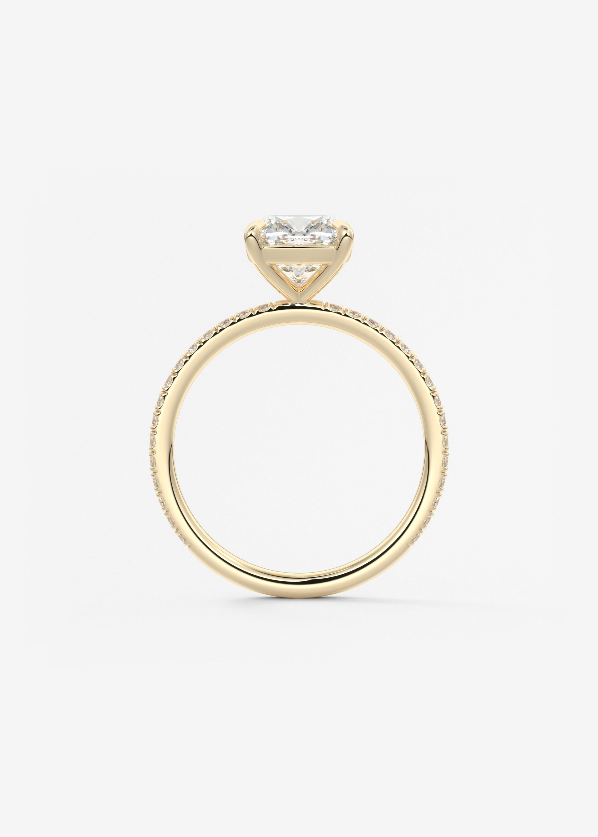 Cushion Pave Lab Grown Diamond Engagement Ring