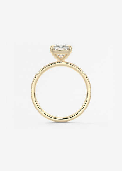 Cushion Pave Lab Grown Diamond Engagement Ring