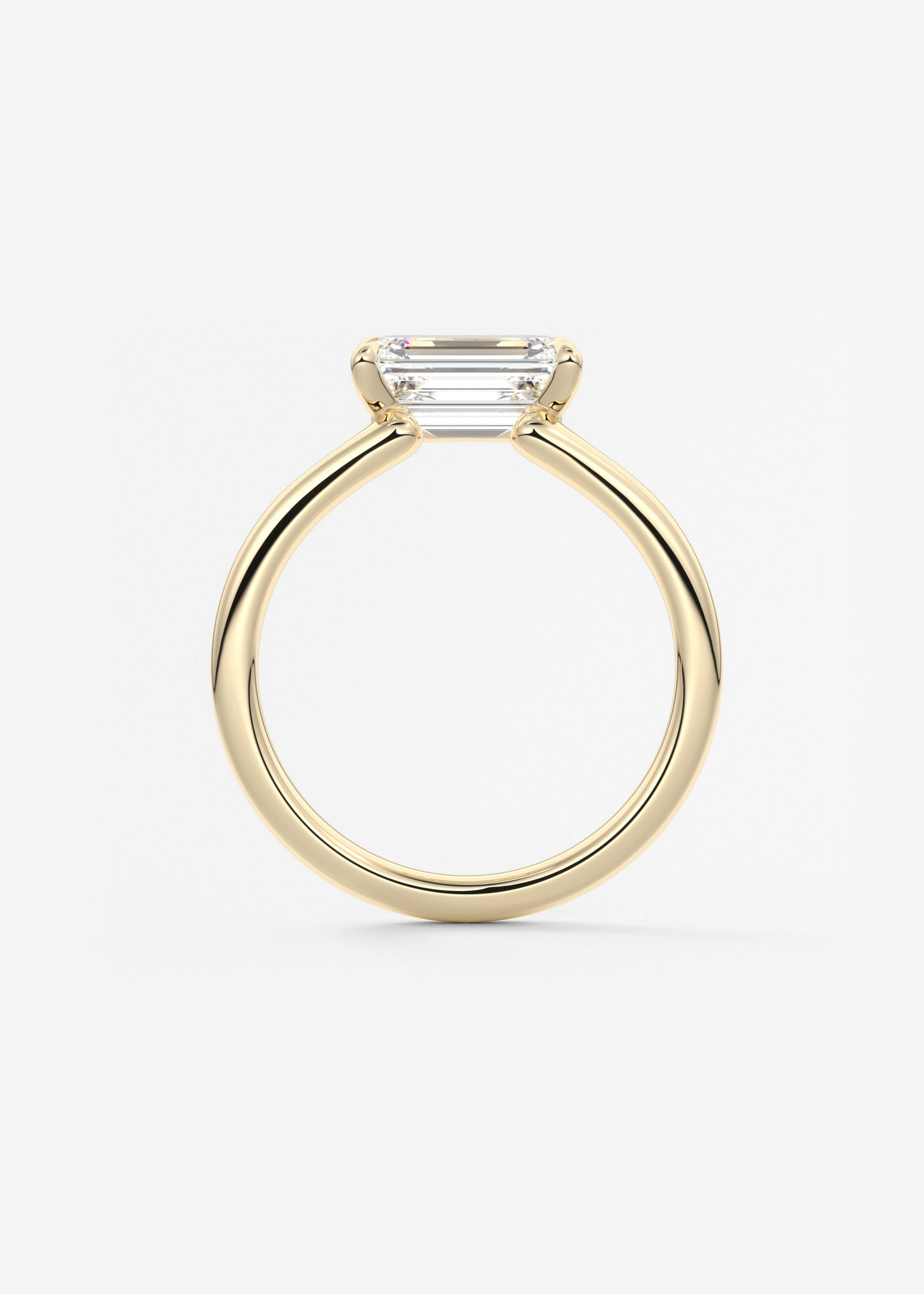 Emerald Solitaire Lab Grown Diamond Engagement Ring